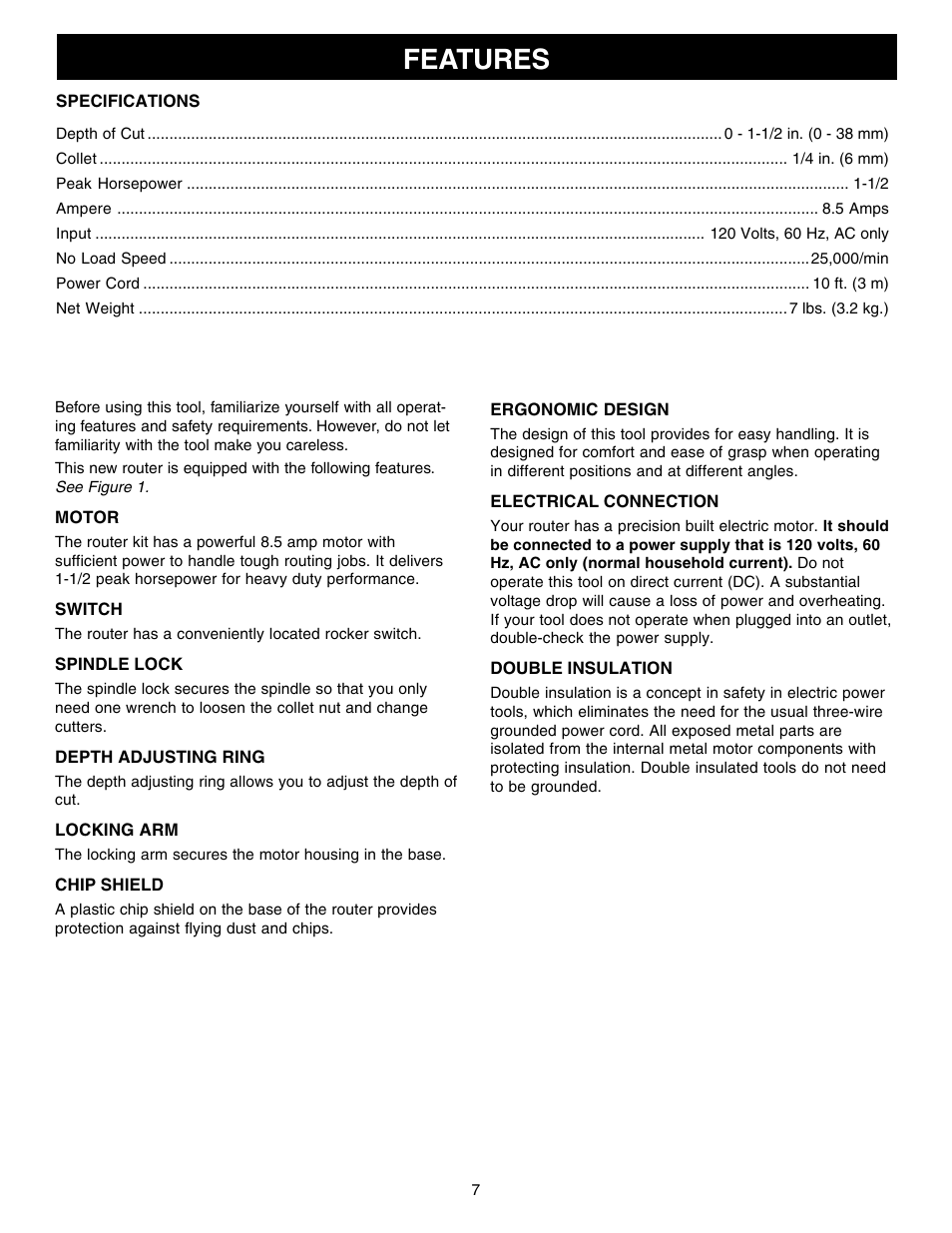 Features | Ryobi R1801M User Manual | Page 7 / 20