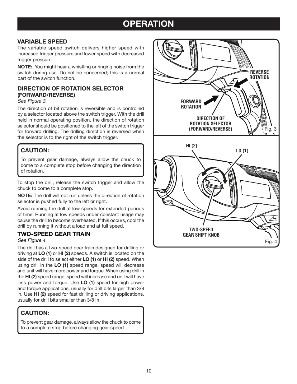Operation | Ryobi D552HK User Manual | Page 10 / 16
