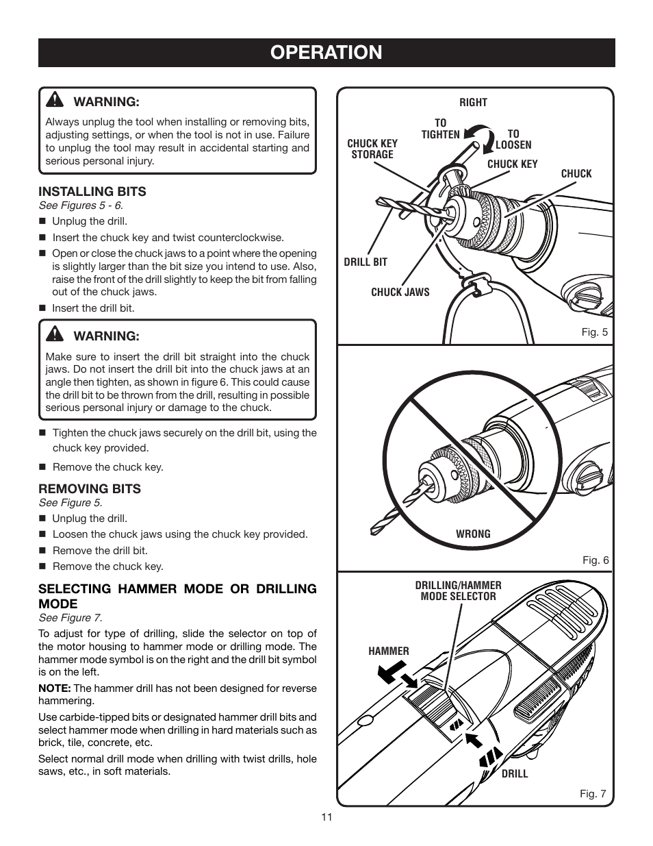 Operation | Ryobi D552HK User Manual | Page 11 / 16