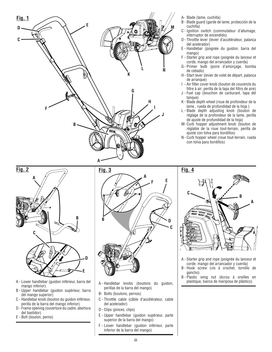 Fig. 1 fig. 2, Fig. 4, Fig. 3 | Ryobi RY13050 User Manual | Page 3 / 52