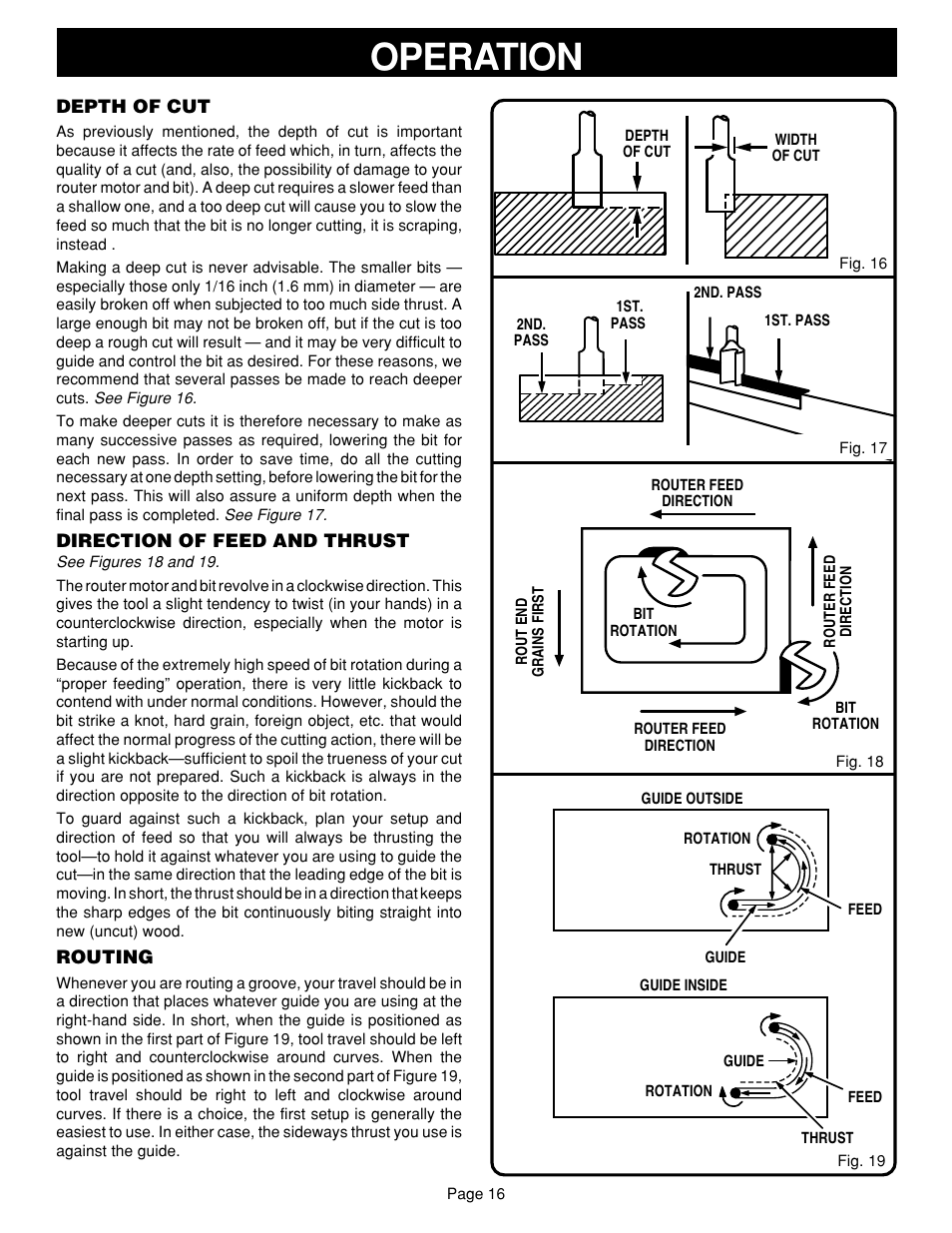 Operation | Ryobi RE601 User Manual | Page 16 / 24