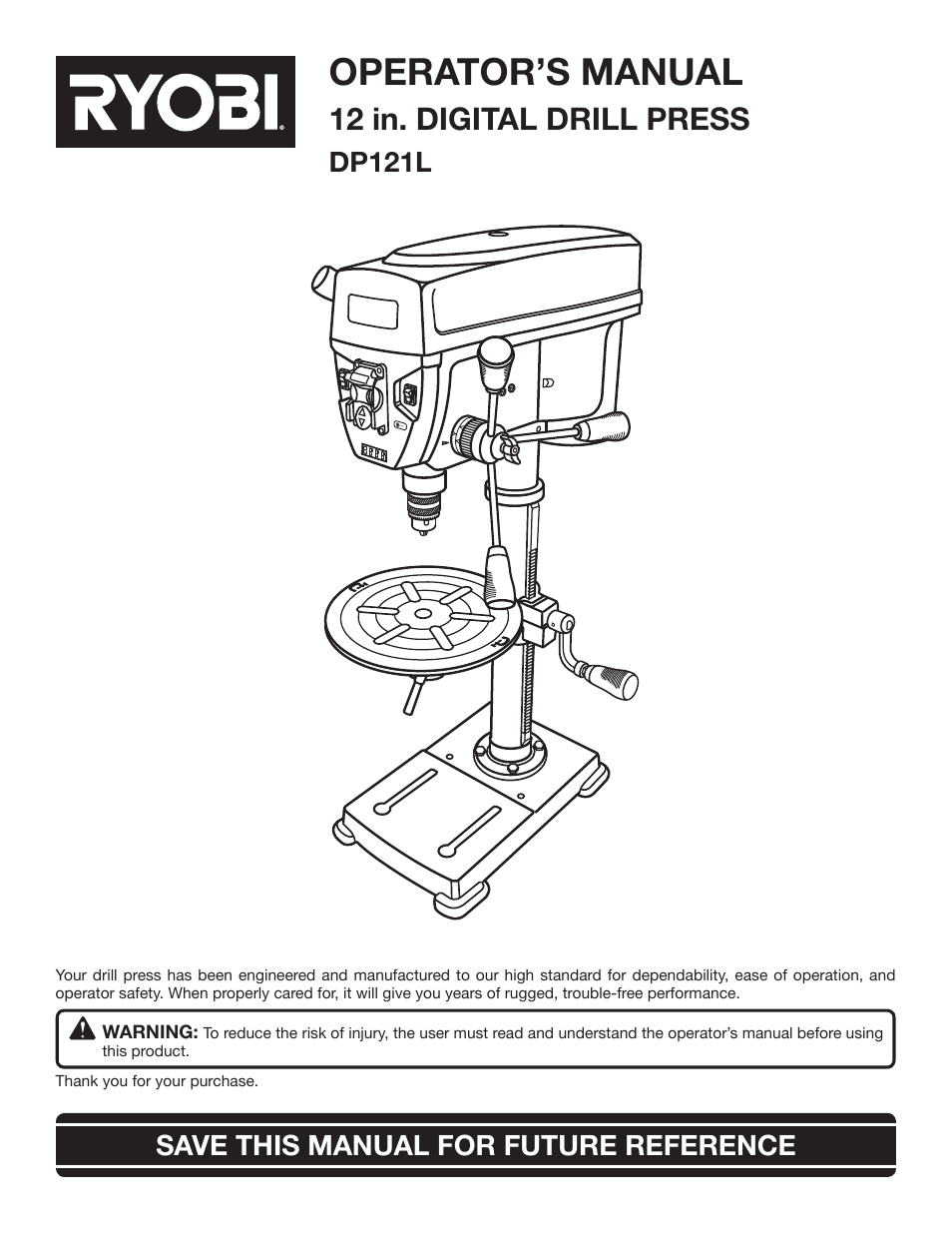 Ryobi DP121L User Manual | 24 pages