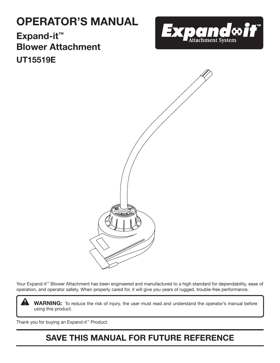 Ryobi Expand-it UT15519E User Manual | 12 pages