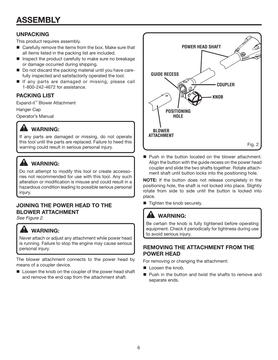 Assembly | Ryobi Expand-it UT15519E User Manual | Page 6 / 12