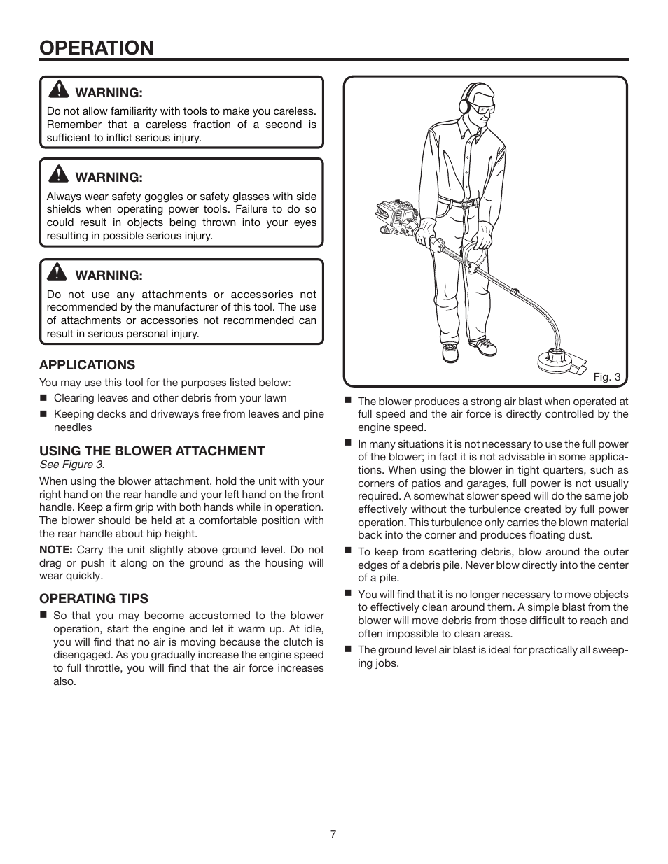 Operation | Ryobi Expand-it UT15519E User Manual | Page 7 / 12