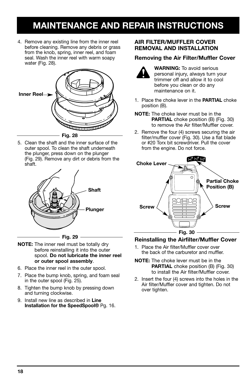 Maintenance and repair instructions | Ryobi 725r User Manual | Page 18 / 26