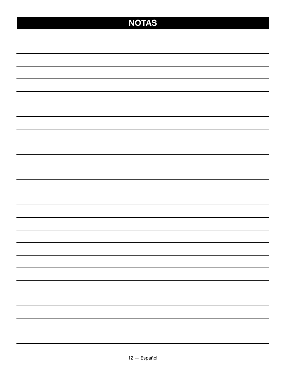 Notas | Ryobi RY24200 User Manual | Page 33 / 34