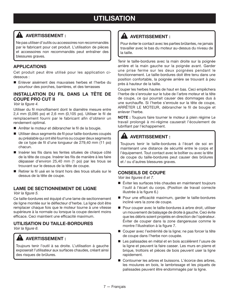 Utilisation | Ryobi RY15522 User Manual | Page 16 / 30