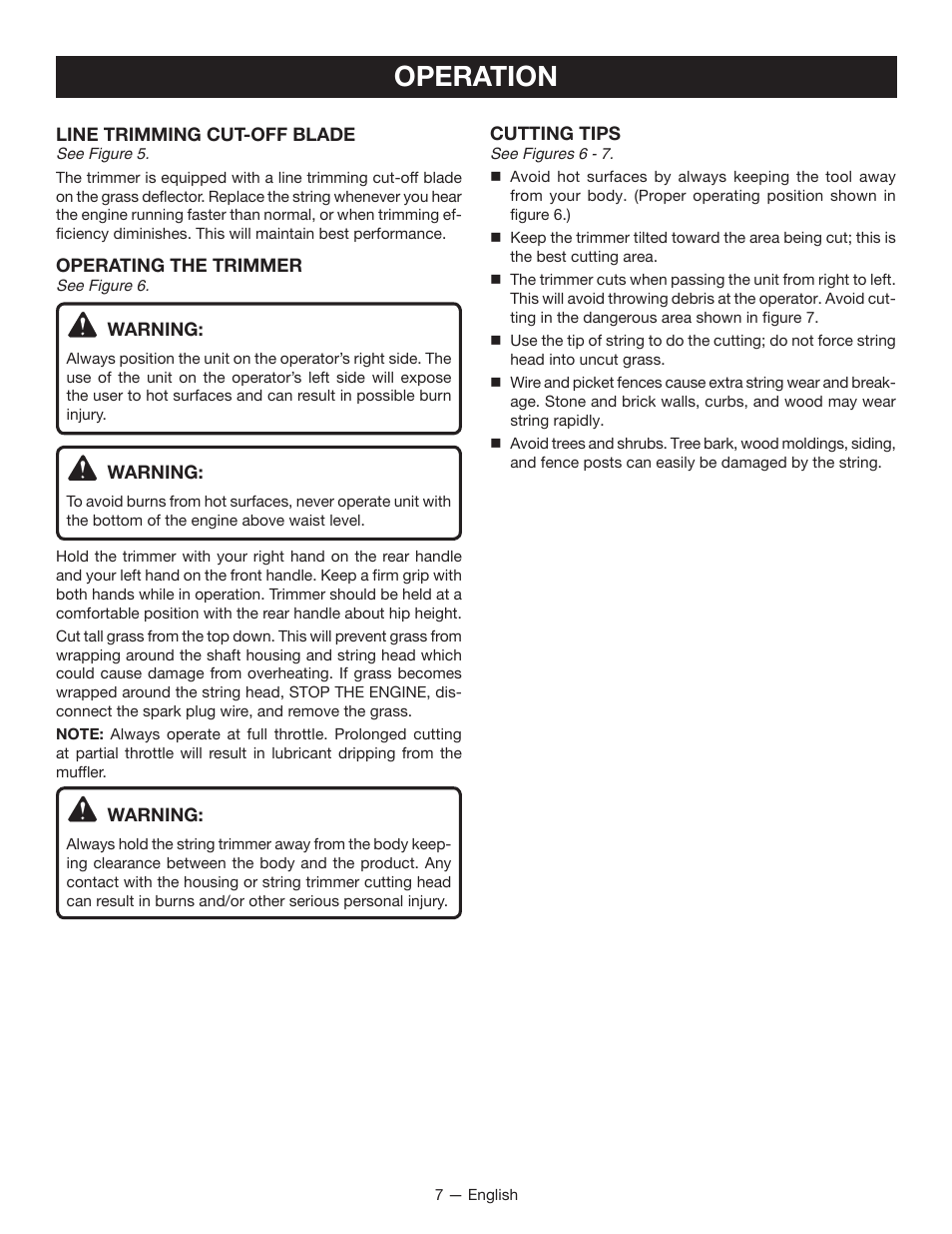 Operation | Ryobi RY15522 User Manual | Page 9 / 30