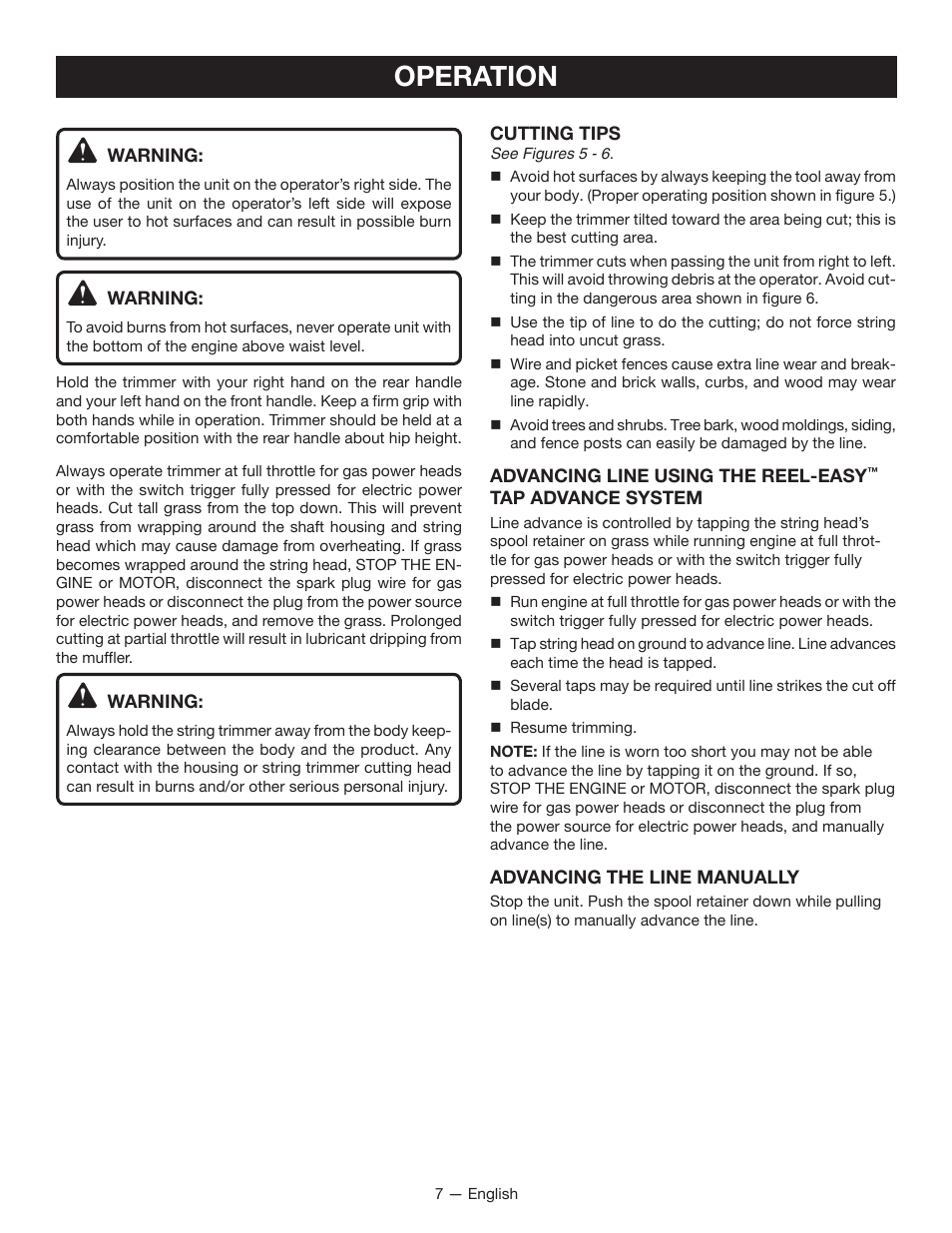 Operation | Ryobi EXPAND-IT RY15523 User Manual | Page 9 / 34