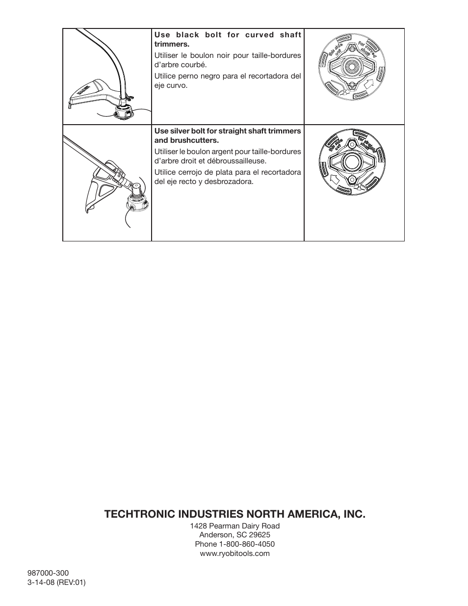 Techtronic industries north america, inc | Ryobi AC04150T User Manual | Page 4 / 4