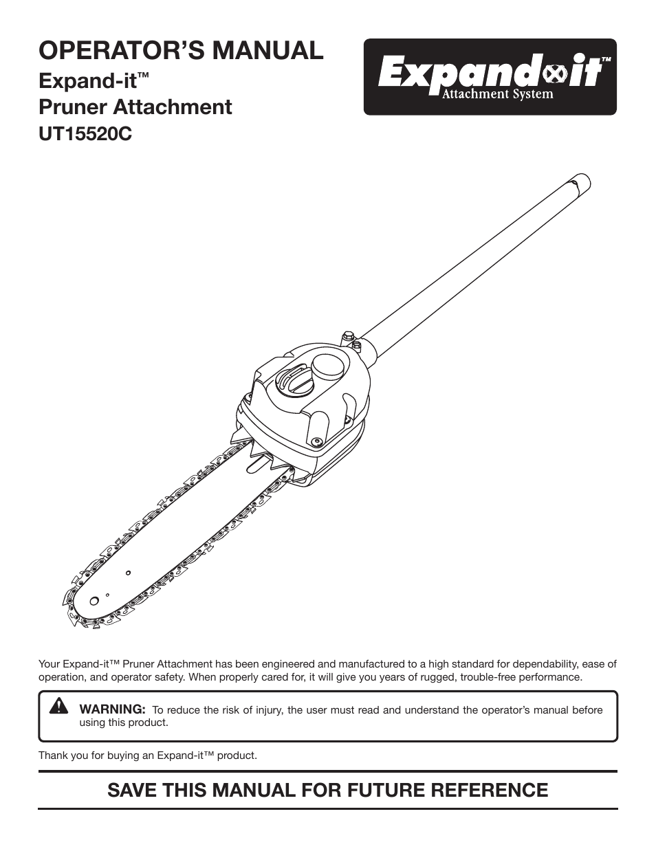 Ryobi Expand-it UT15520C User Manual | 20 pages