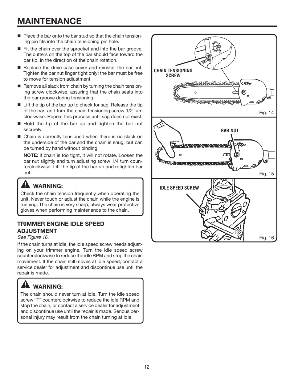 Maintenance | Ryobi Expand-it UT15520C User Manual | Page 12 / 20