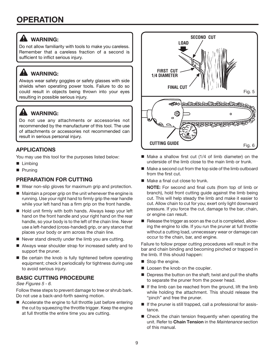 Operation | Ryobi Expand-it UT15520C User Manual | Page 9 / 20