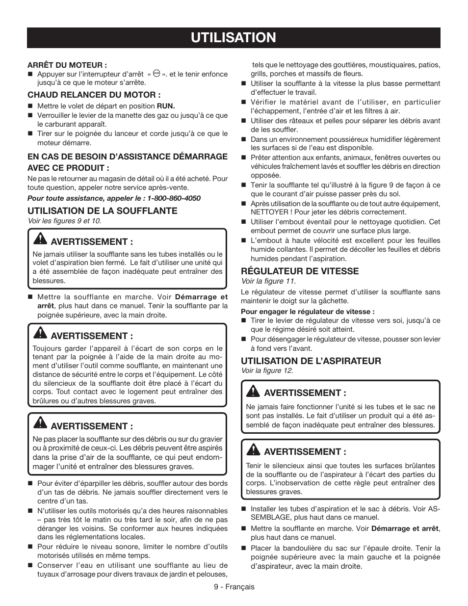 Utilisation | Ryobi RY09051 User Manual | Page 24 / 42