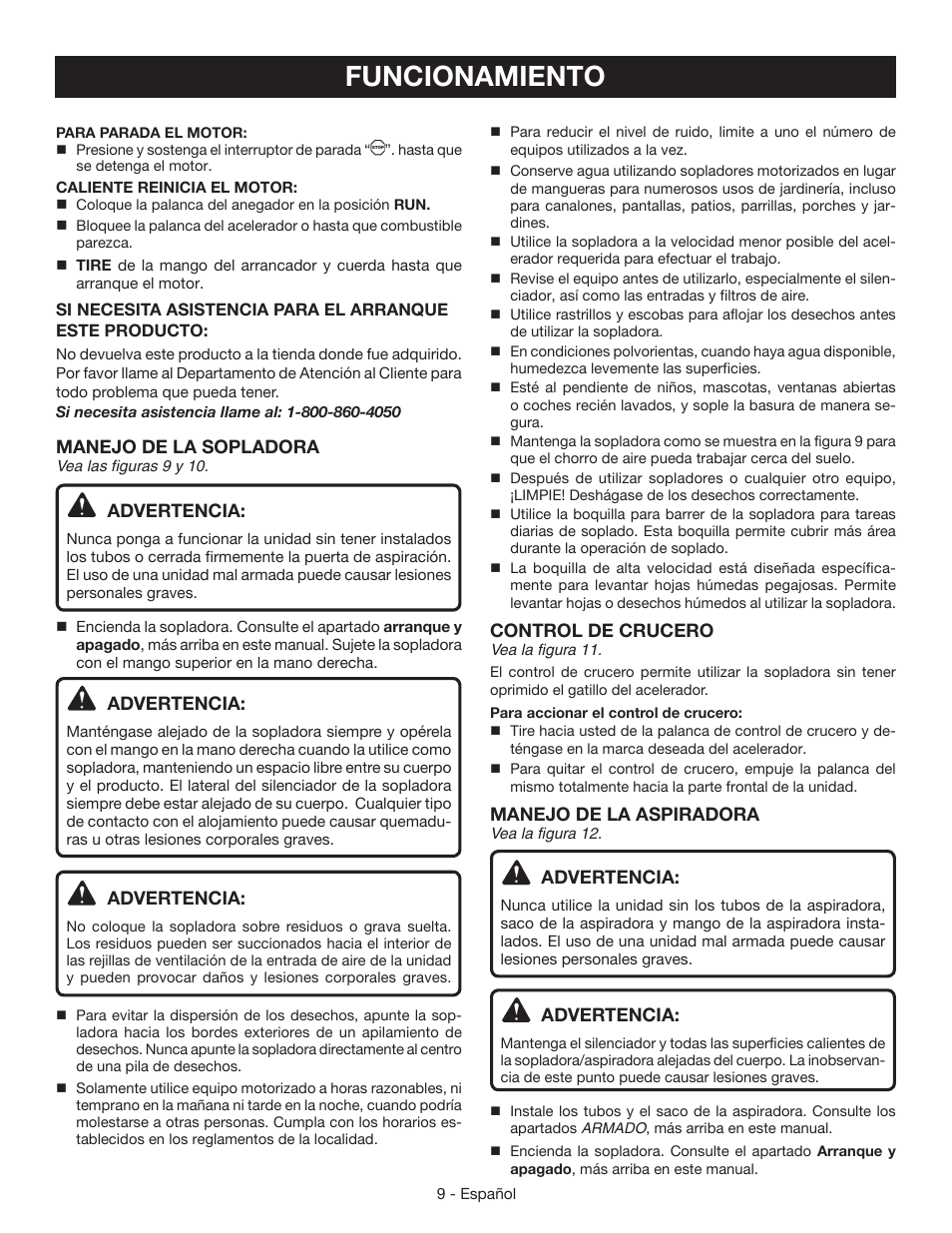 Funcionamiento | Ryobi RY09051 User Manual | Page 36 / 42