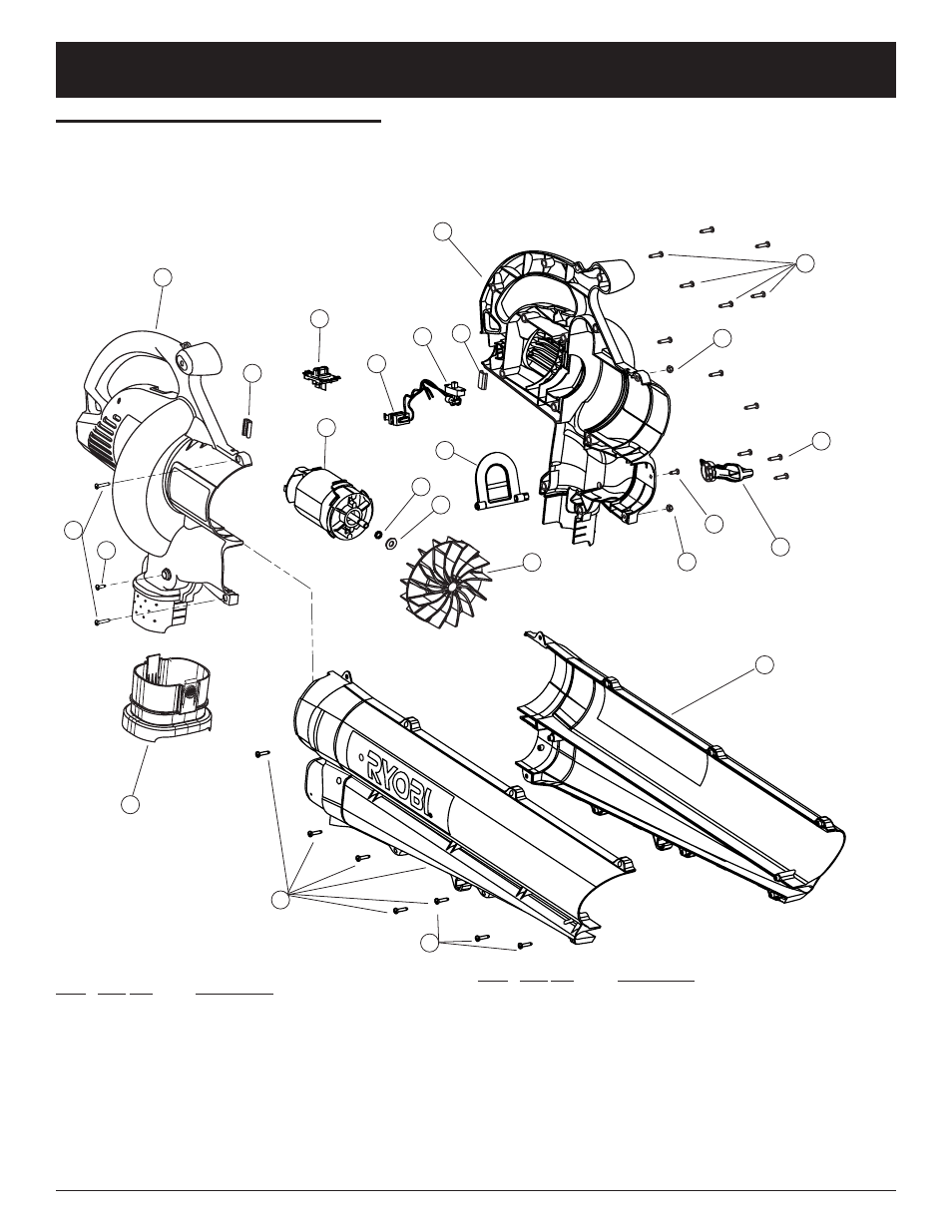 Parts list | Ryobi RESV1300 User Manual | Page 55 / 56