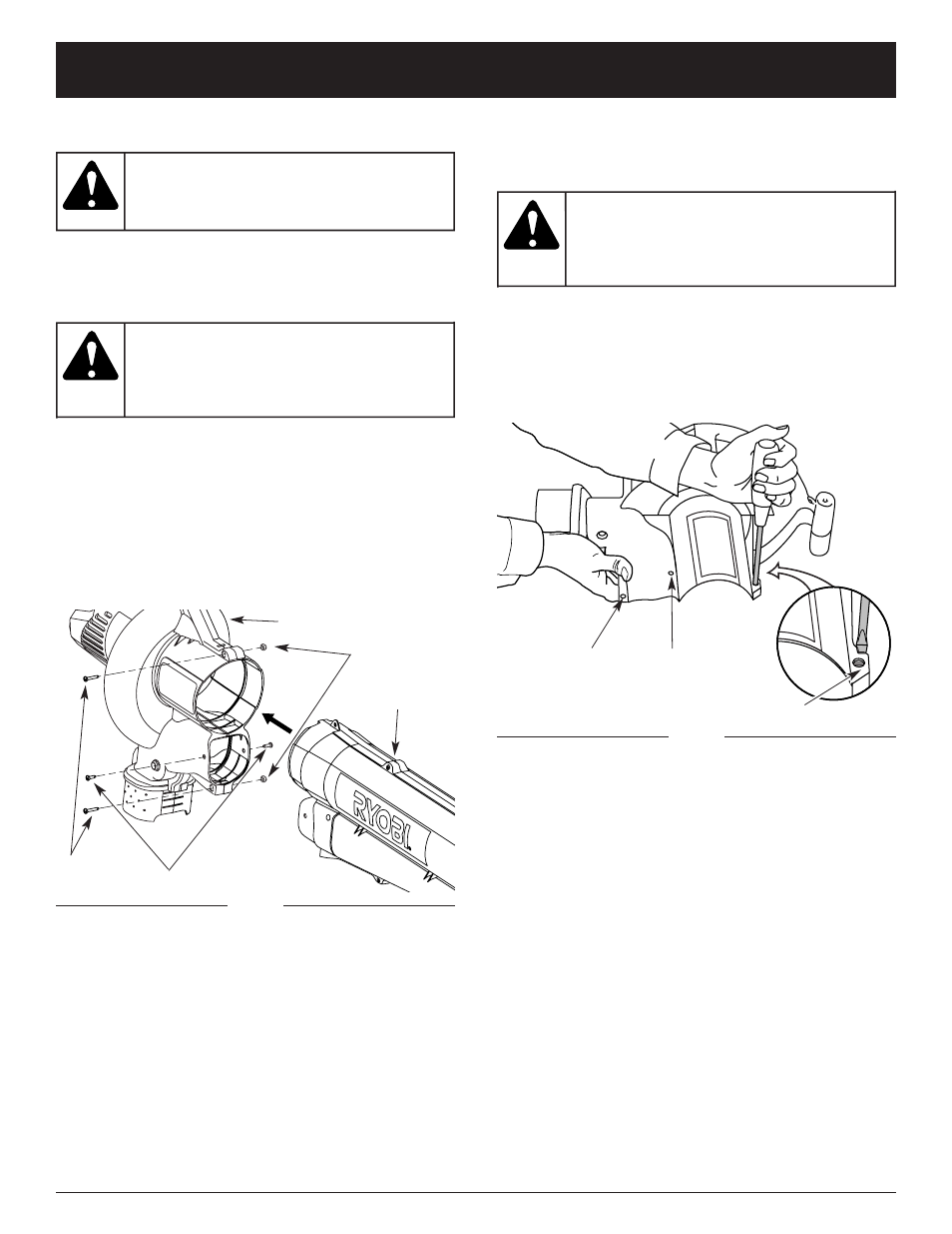 Warning, Assembly instructions | Ryobi RESV1300 User Manual | Page 7 / 56