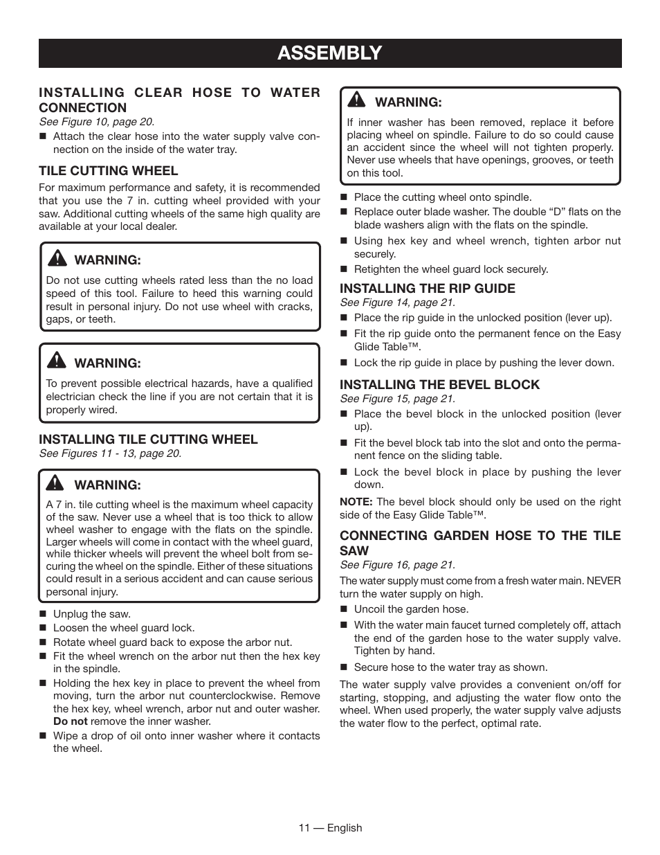 Assembly | Ryobi WS730 User Manual | Page 11 / 56