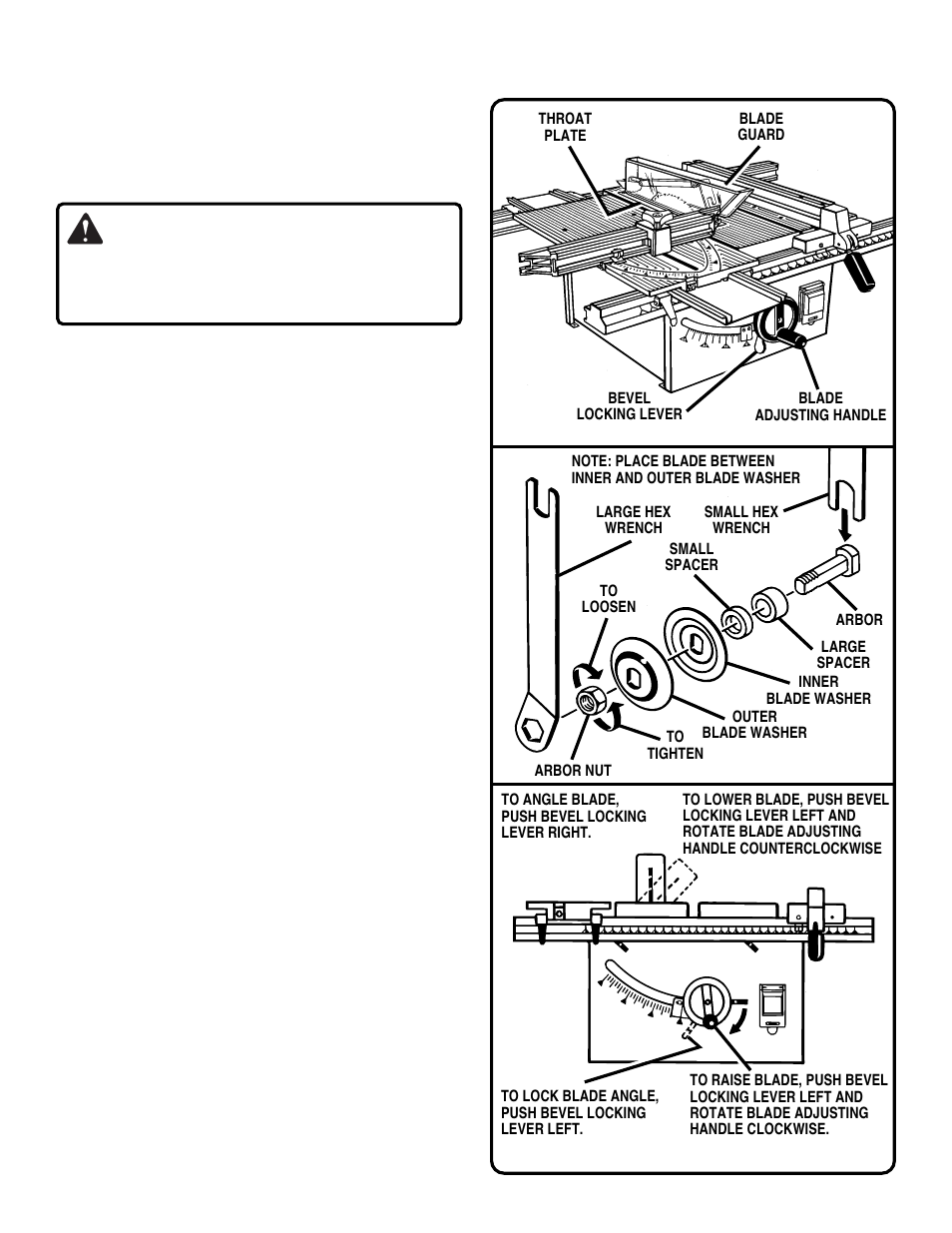 Operation, Warning, B. settings and adjustments | Ryobi BT3000 User Manual | Page 18 / 48