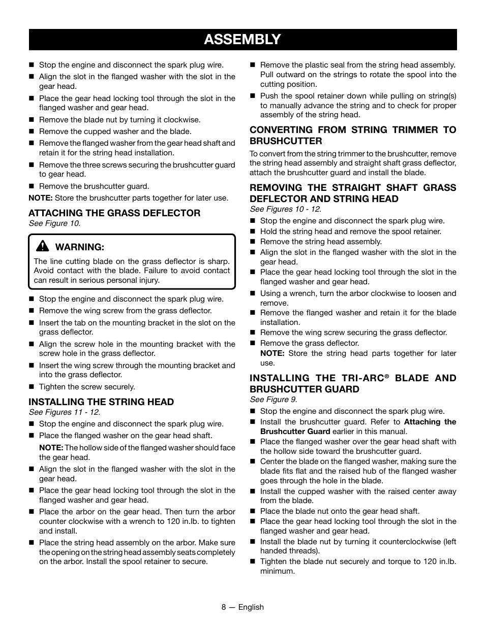 Assembly | Ryobi RY28060 User Manual | Page 12 / 52