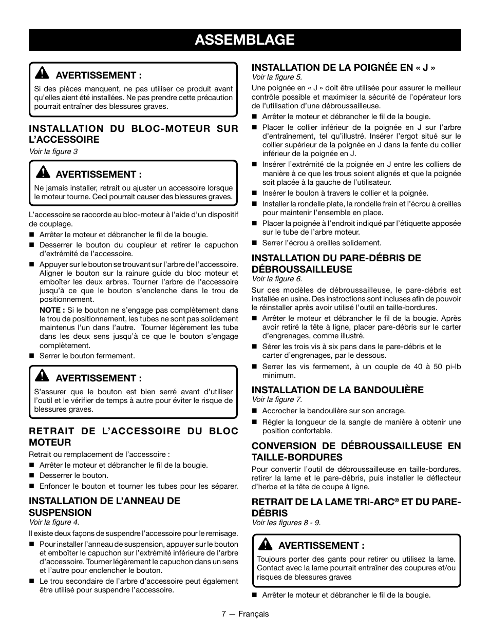 Assemblage | Ryobi RY28060 User Manual | Page 26 / 52