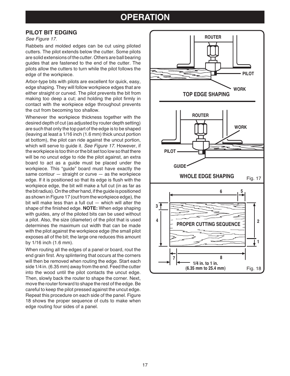 Operation | Ryobi RE180PL1 User Manual | Page 17 / 24