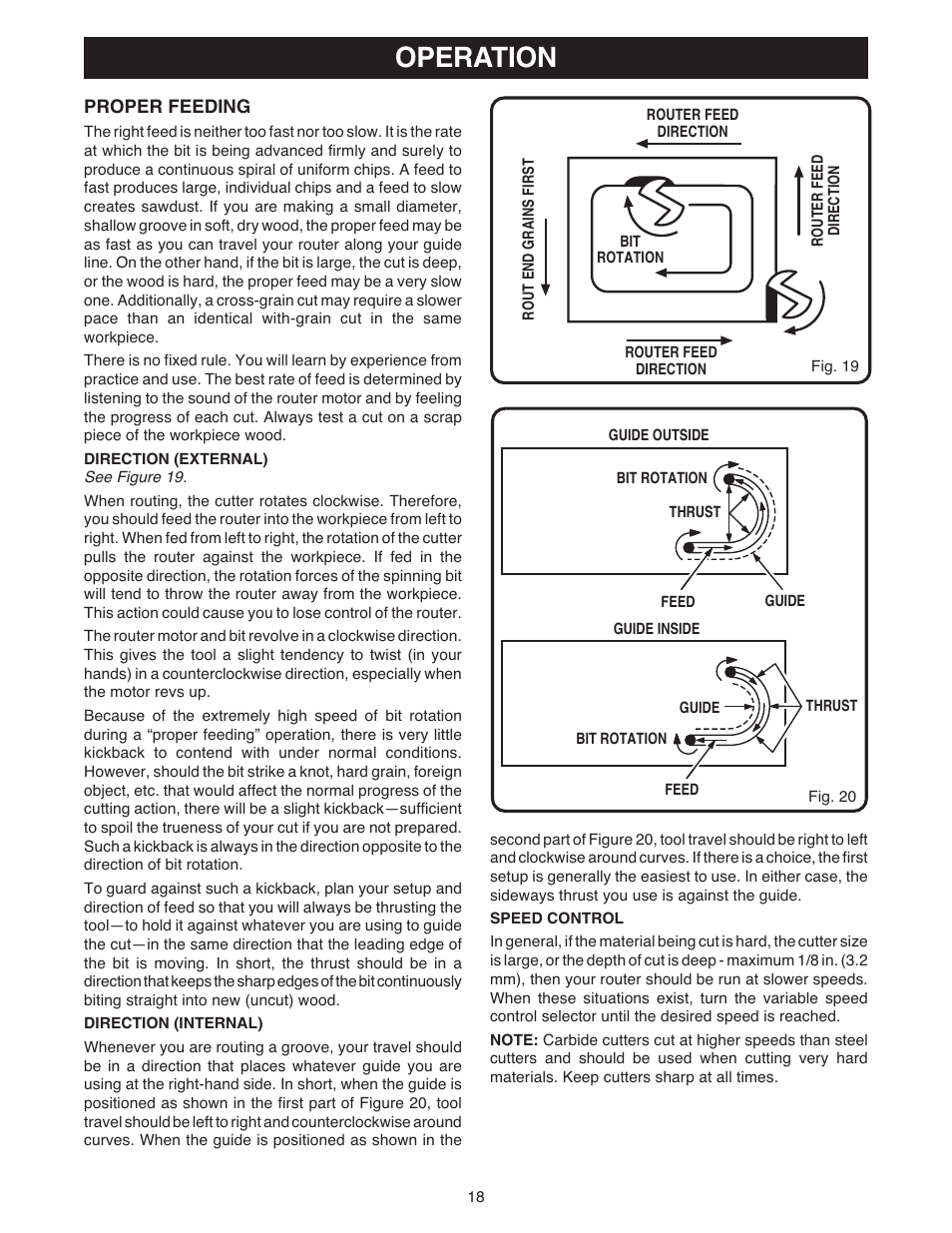 Operation | Ryobi RE180PL1 User Manual | Page 18 / 24