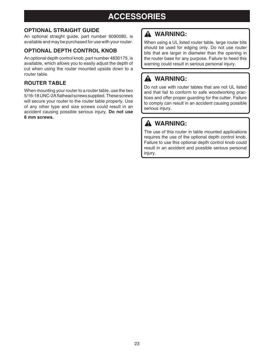 Accessories | Ryobi RE180PL1 User Manual | Page 23 / 24