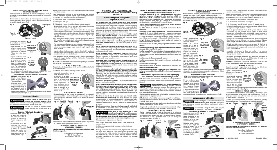Consignes d’utilisation, Instrucciones de utilización | RotoZip RZ User Manual | Page 2 / 2