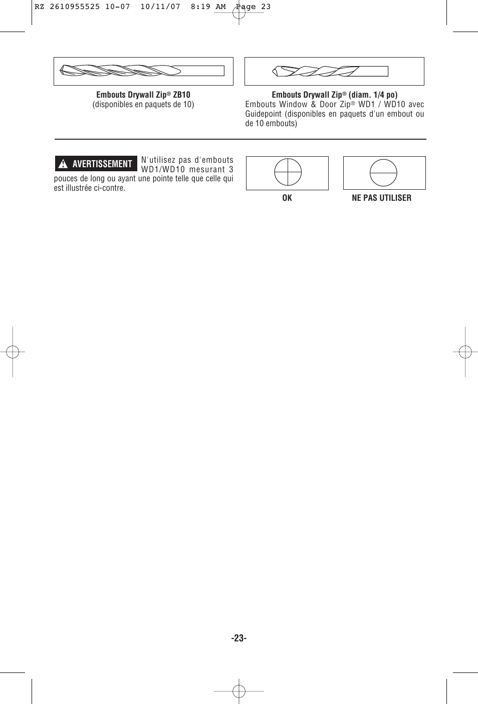 RotoZip DR1 User Manual | Page 23 / 36