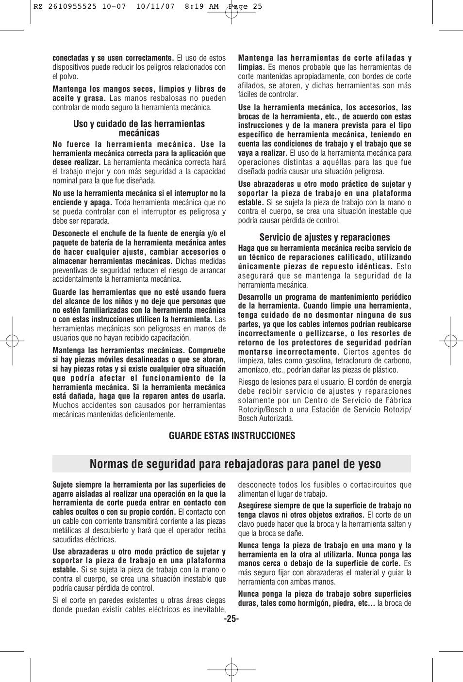 RotoZip DR1 User Manual | Page 25 / 36