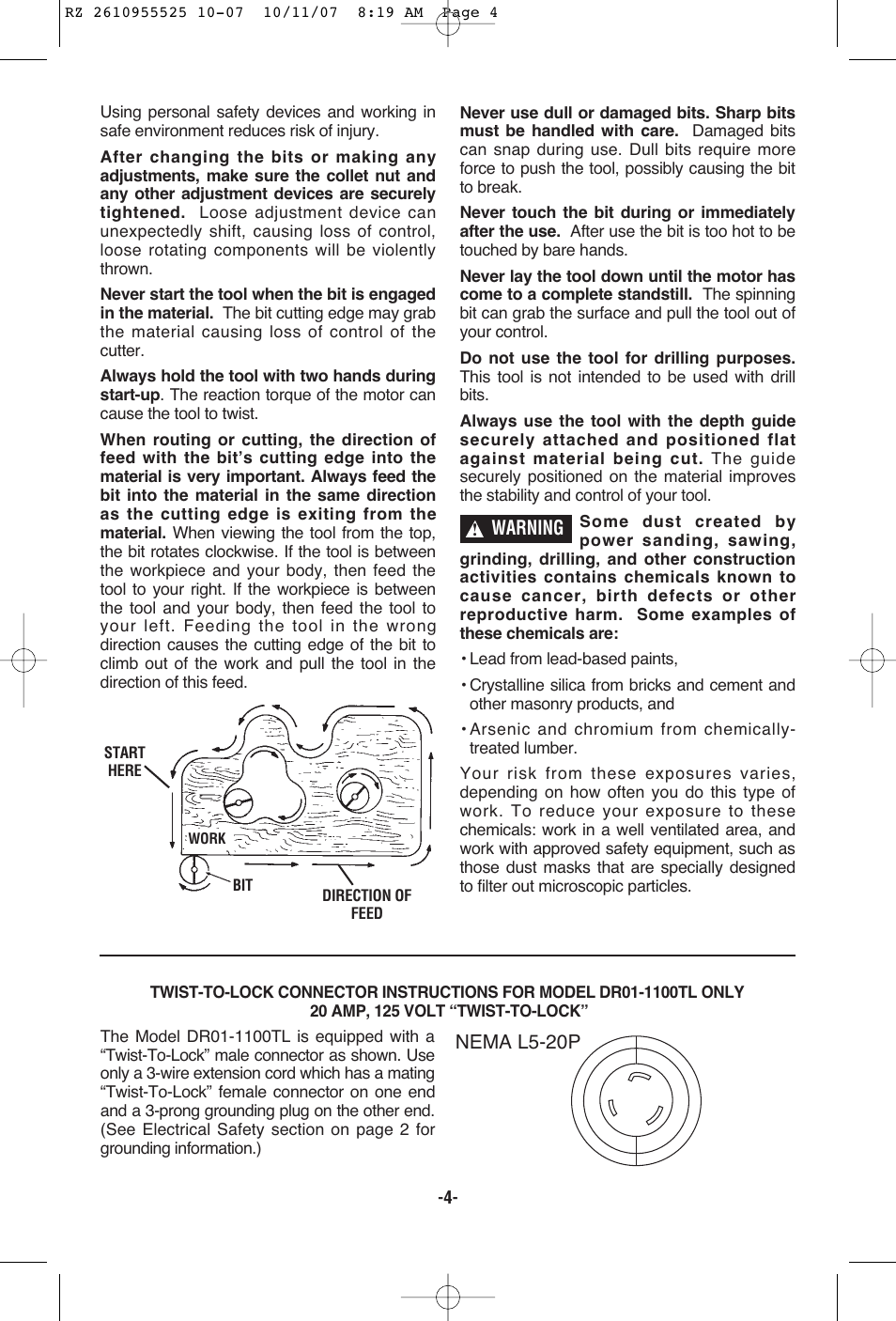 RotoZip DR1 User Manual | Page 4 / 36