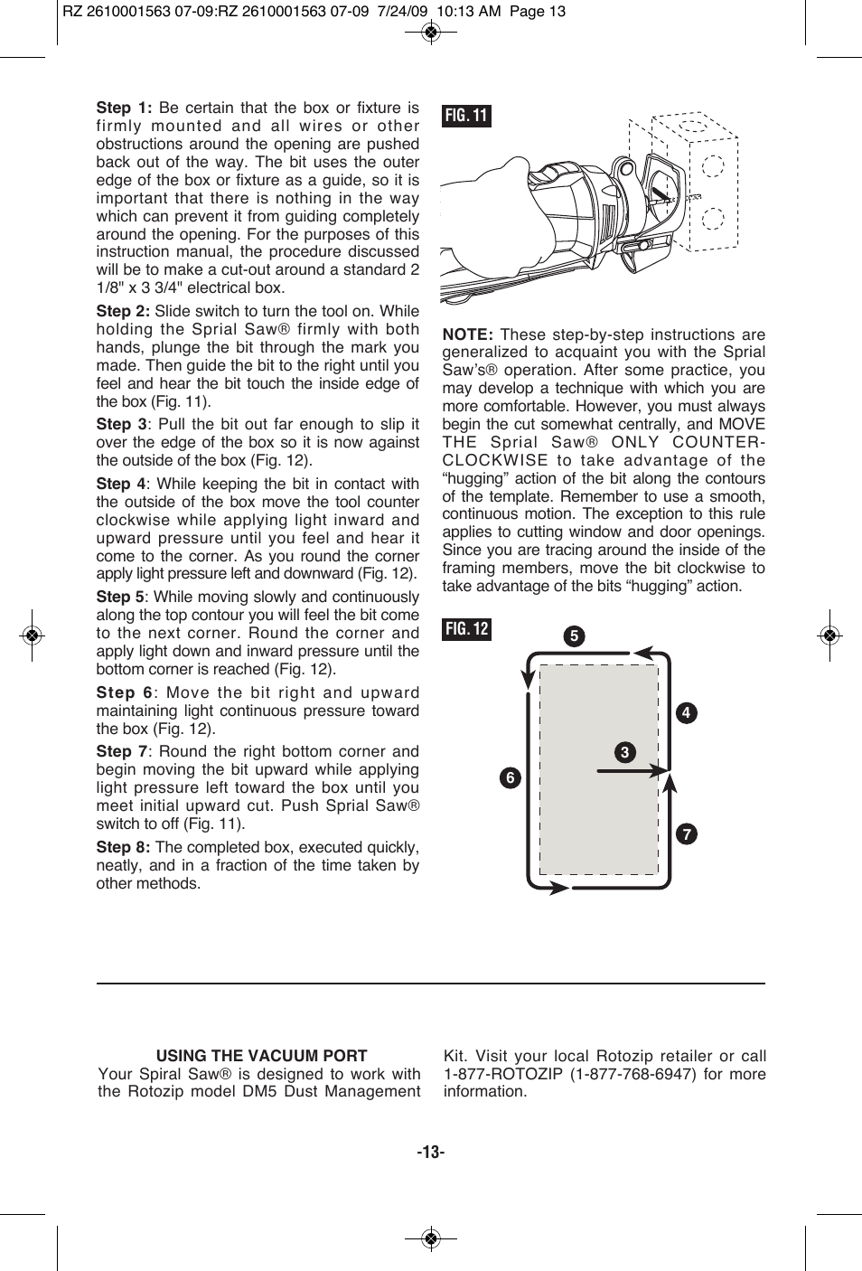 RotoZip ROTO ZIP RZ2000 User Manual | Page 13 / 68