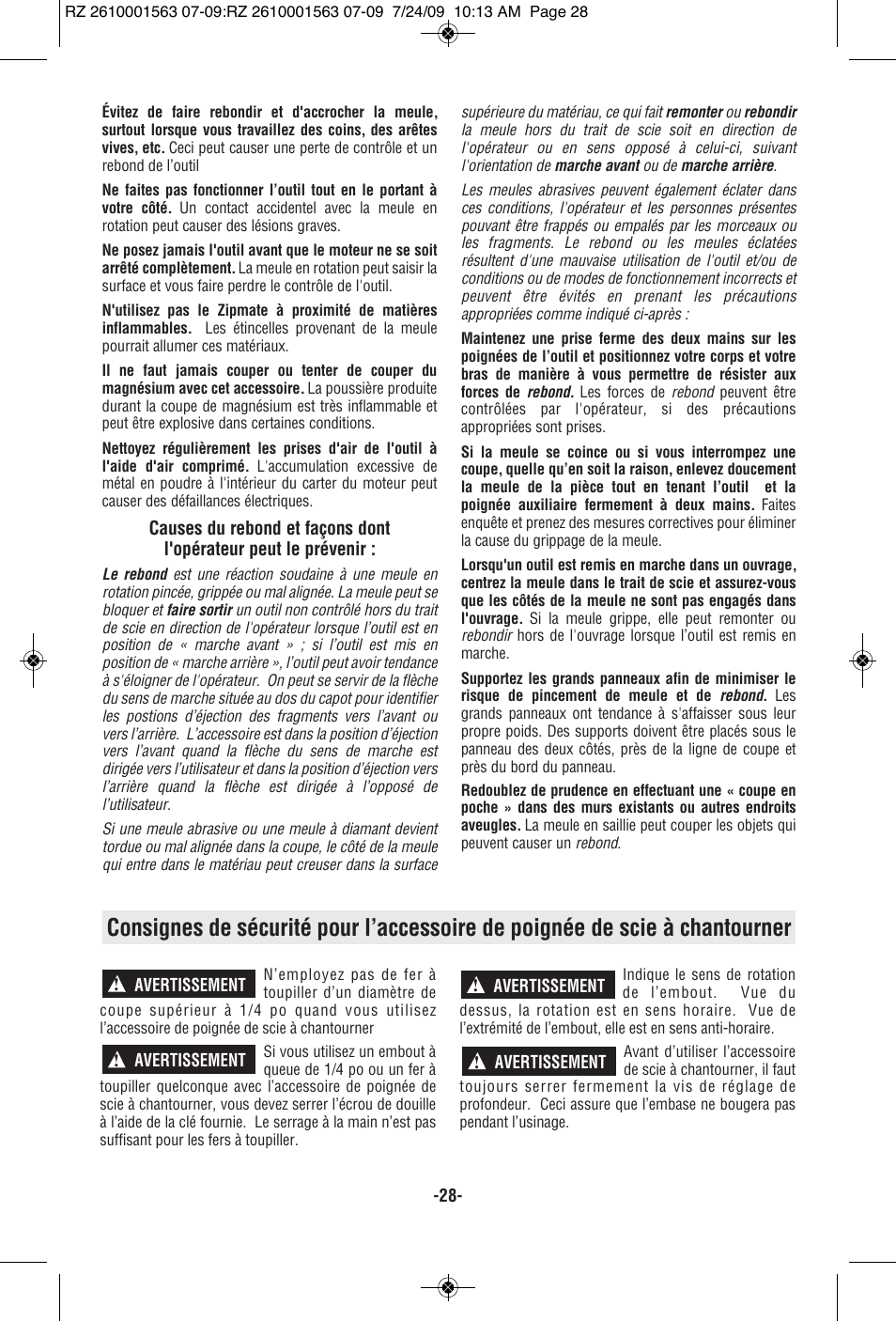 RotoZip ROTO ZIP RZ2000 User Manual | Page 28 / 68