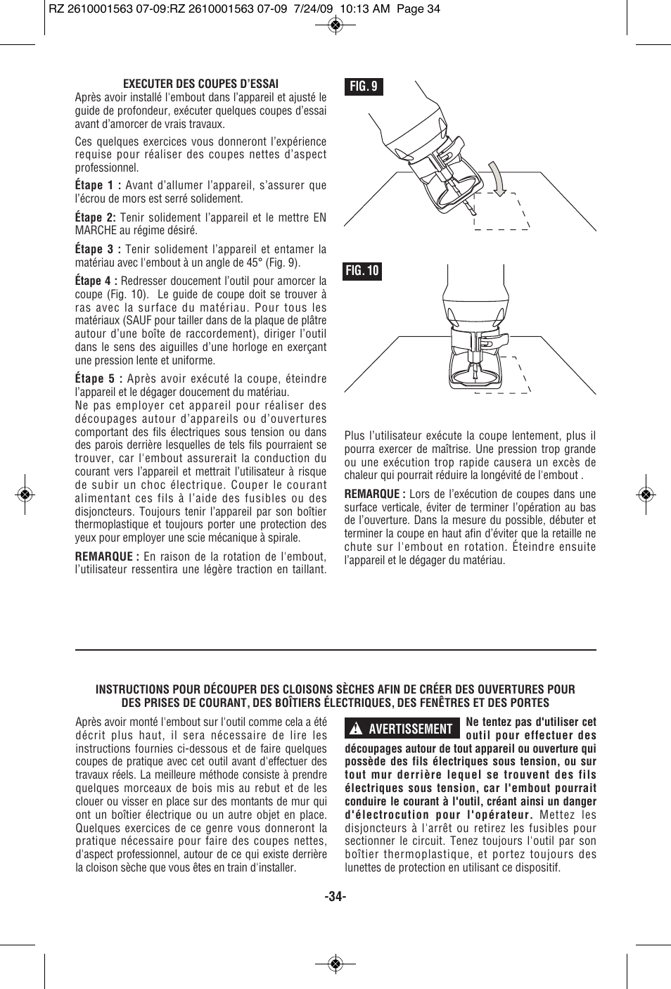 RotoZip ROTO ZIP RZ2000 User Manual | Page 34 / 68