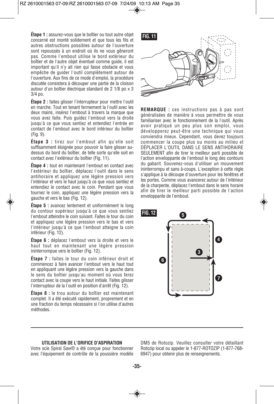 RotoZip ROTO ZIP RZ2000 User Manual | Page 35 / 68