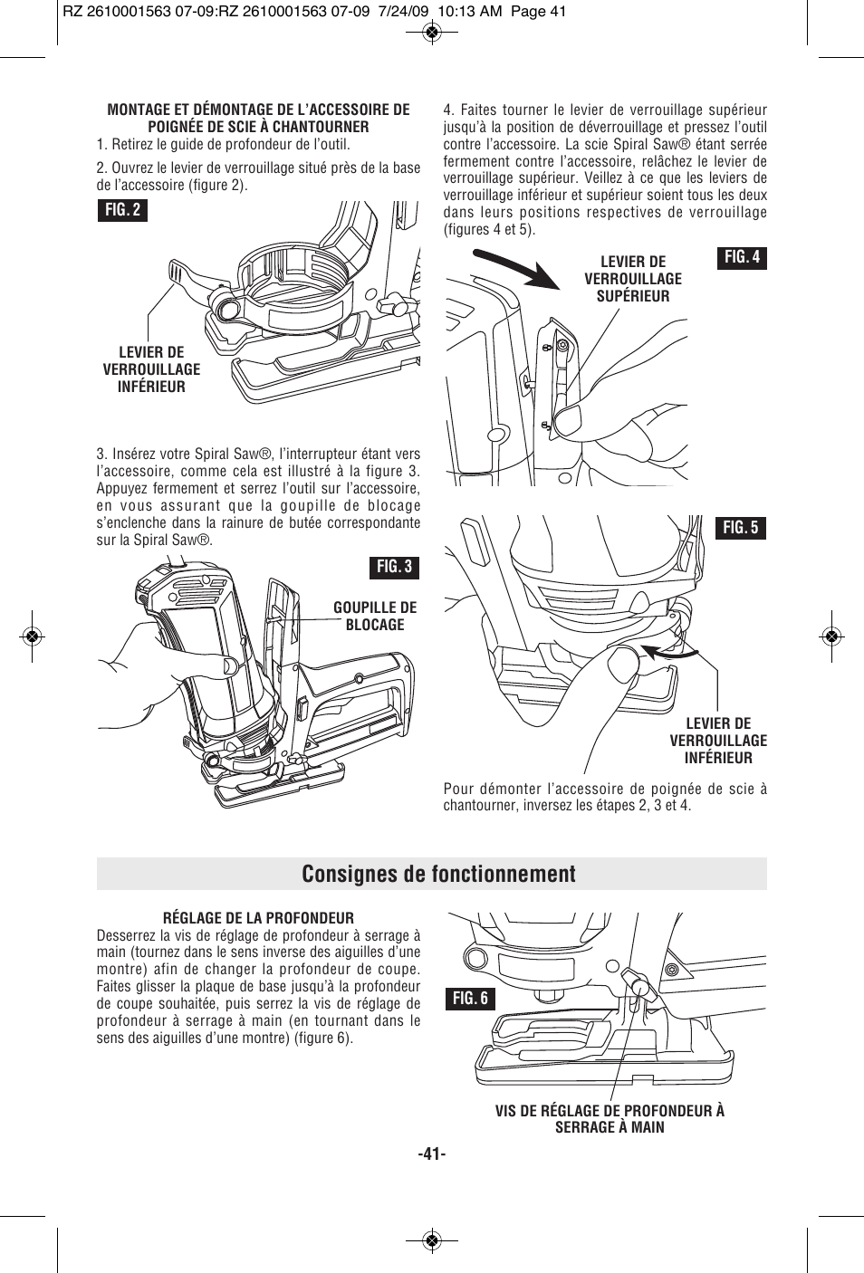 Consignes de fonctionnement | RotoZip ROTO ZIP RZ2000 User Manual | Page 41 / 68