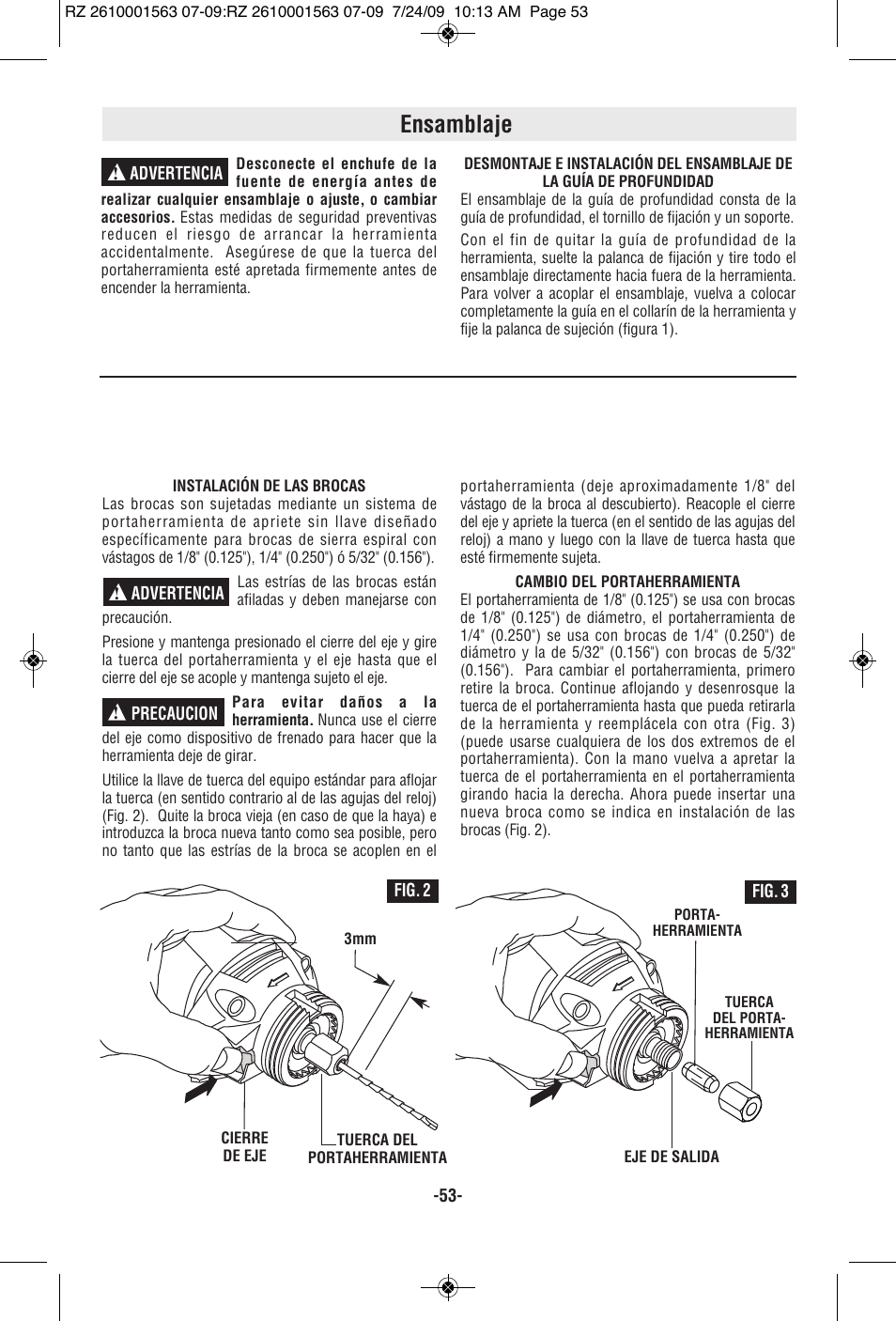 Ensamblaje | RotoZip ROTO ZIP RZ2000 User Manual | Page 53 / 68