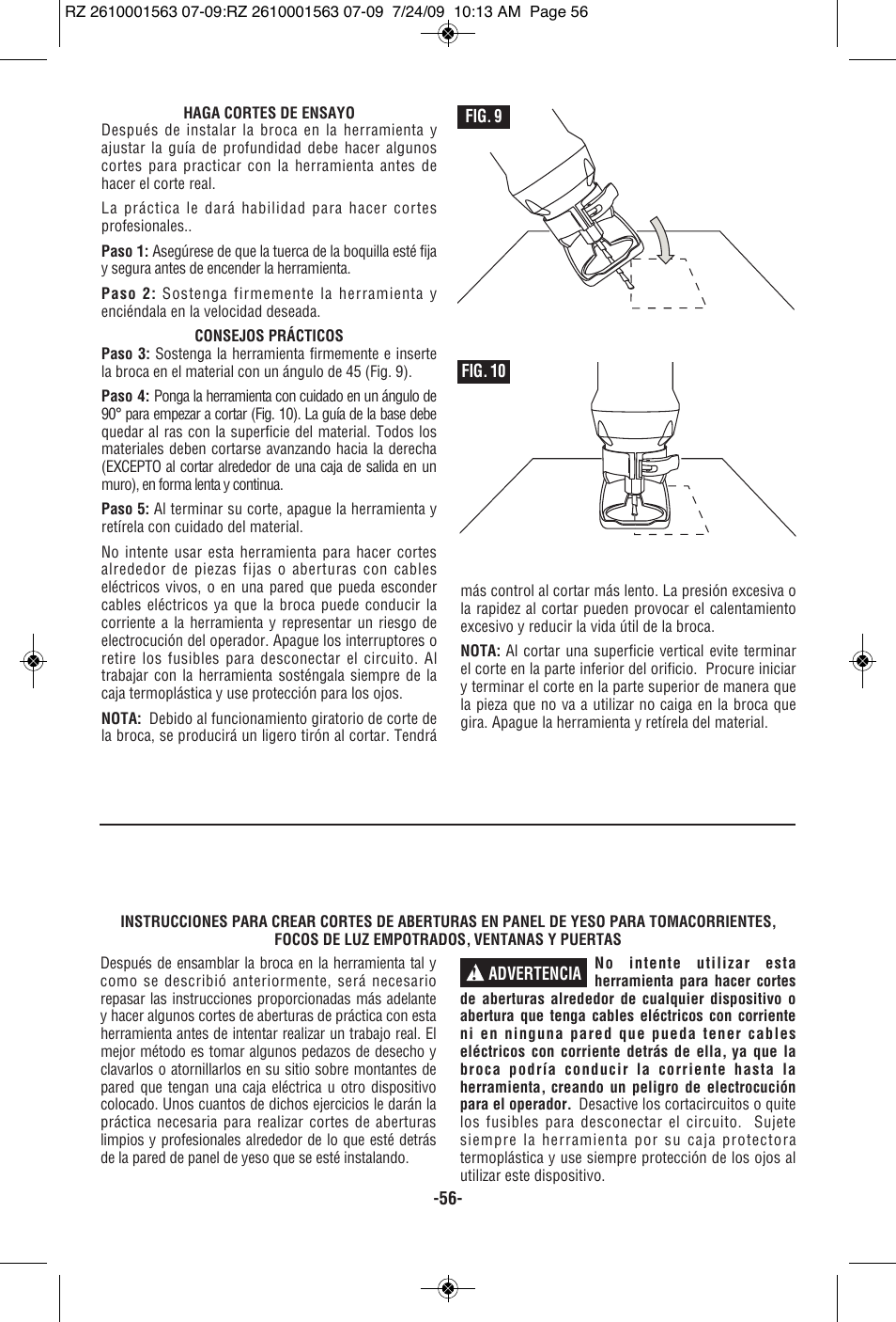 RotoZip ROTO ZIP RZ2000 User Manual | Page 56 / 68