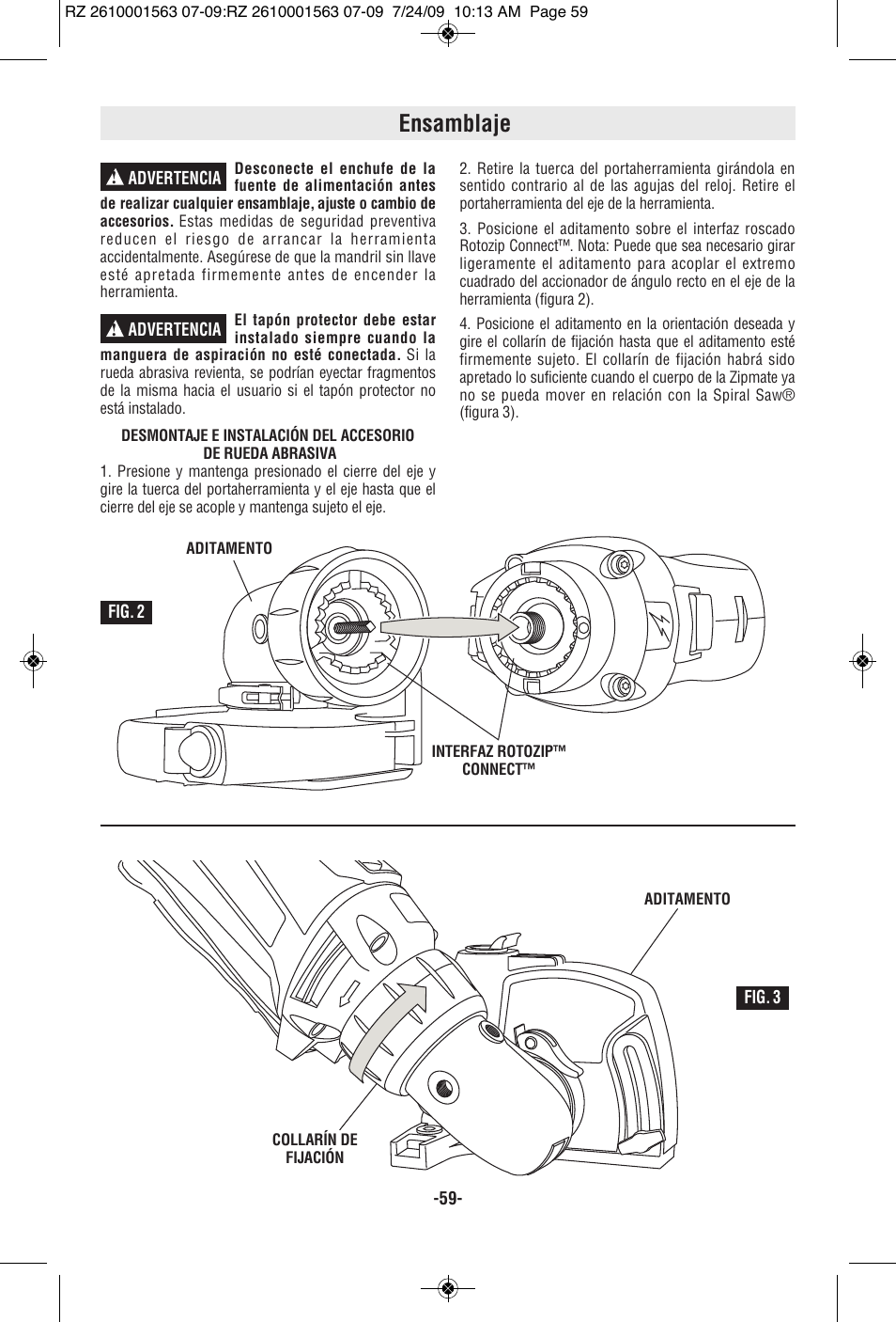 Ensamblaje | RotoZip ROTO ZIP RZ2000 User Manual | Page 59 / 68