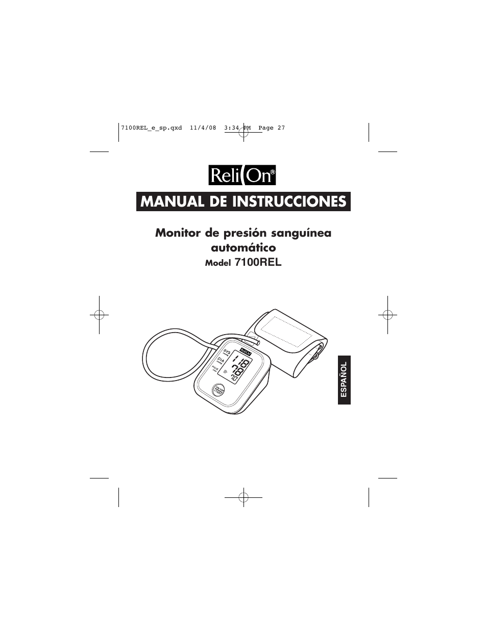 Manual de instrucciones | ReliOn 7100REL User Manual | Page 27 / 52