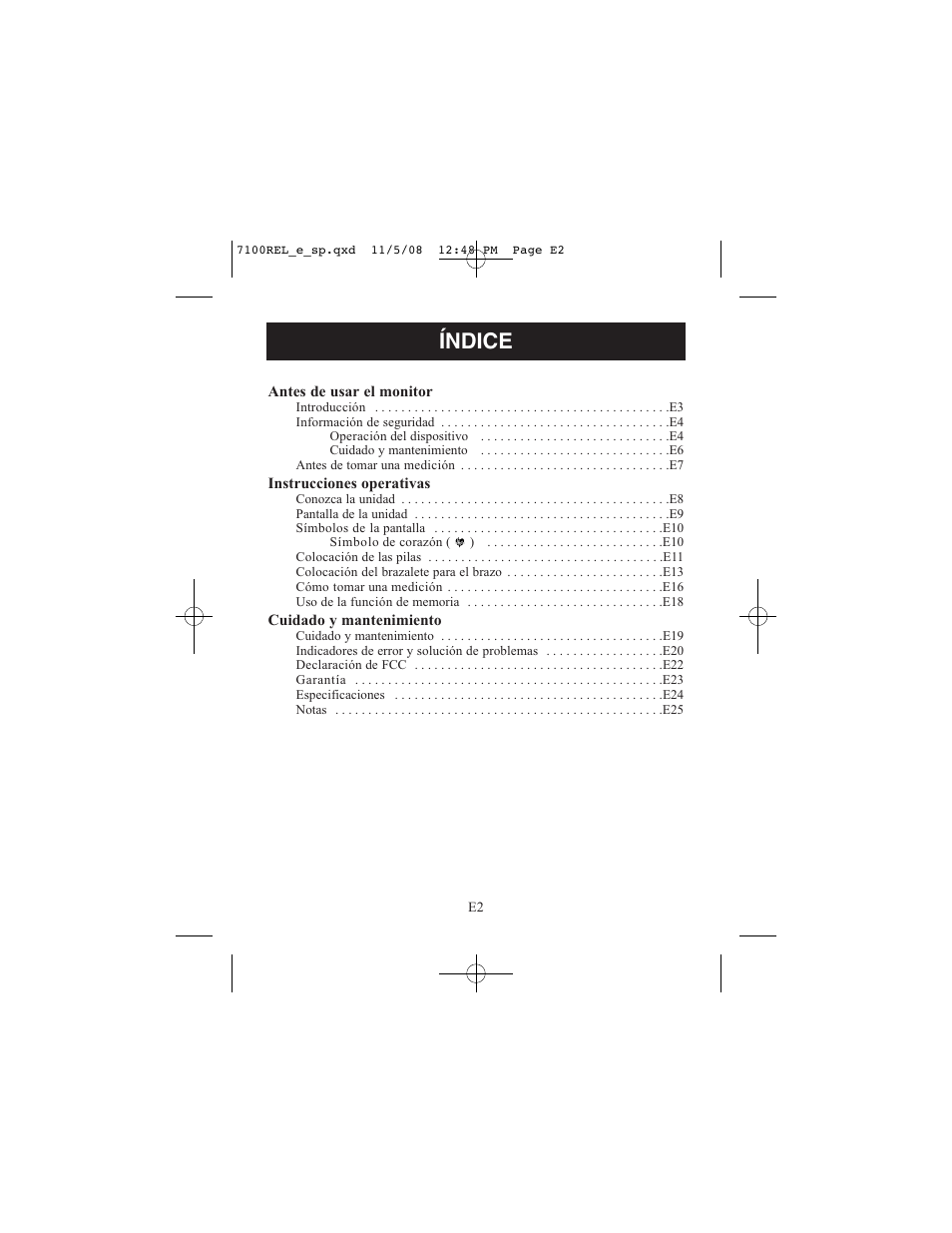 Índice | ReliOn 7100REL User Manual | Page 28 / 52