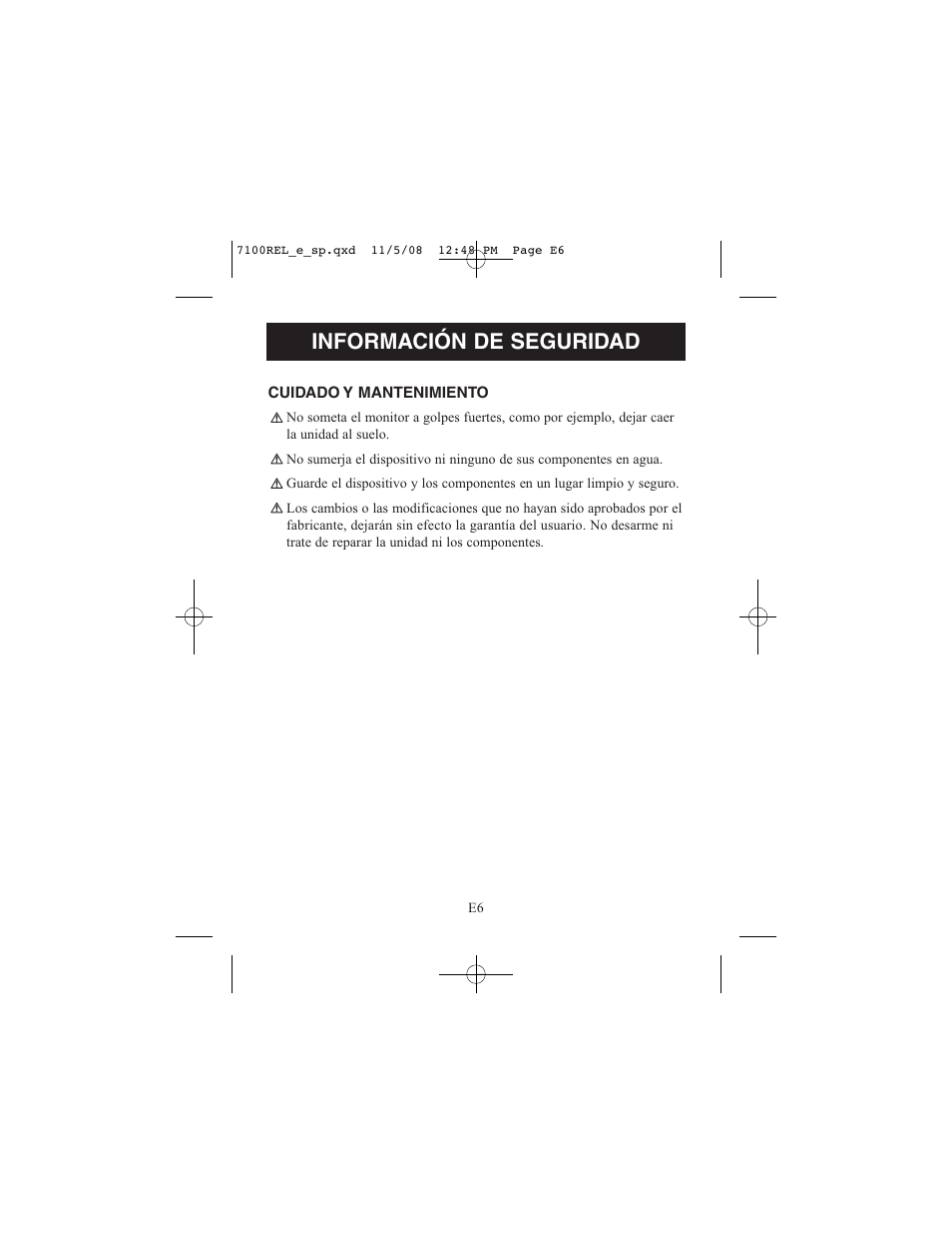 Información de seguridad | ReliOn 7100REL User Manual | Page 32 / 52
