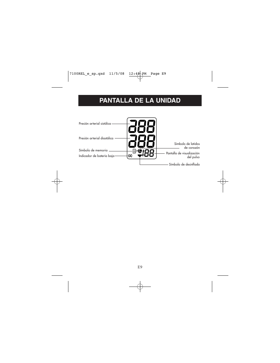 Pantalla de la unidad | ReliOn 7100REL User Manual | Page 35 / 52