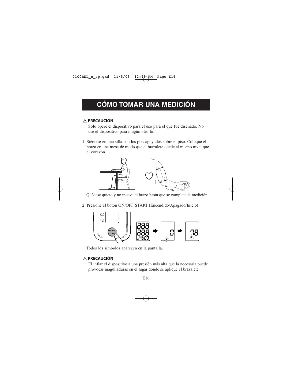 Cómo tomar una medición | ReliOn 7100REL User Manual | Page 42 / 52