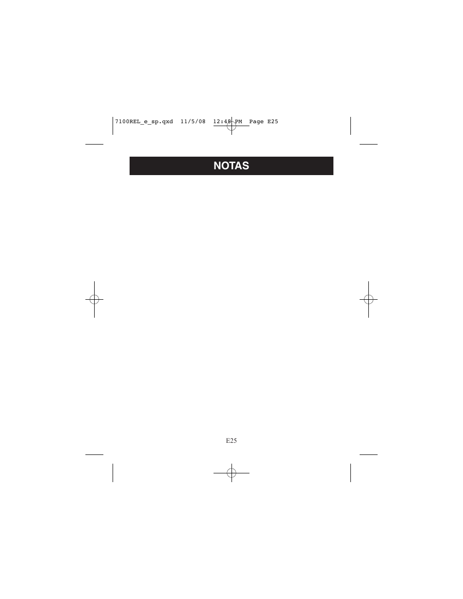 Notas | ReliOn 7100REL User Manual | Page 51 / 52