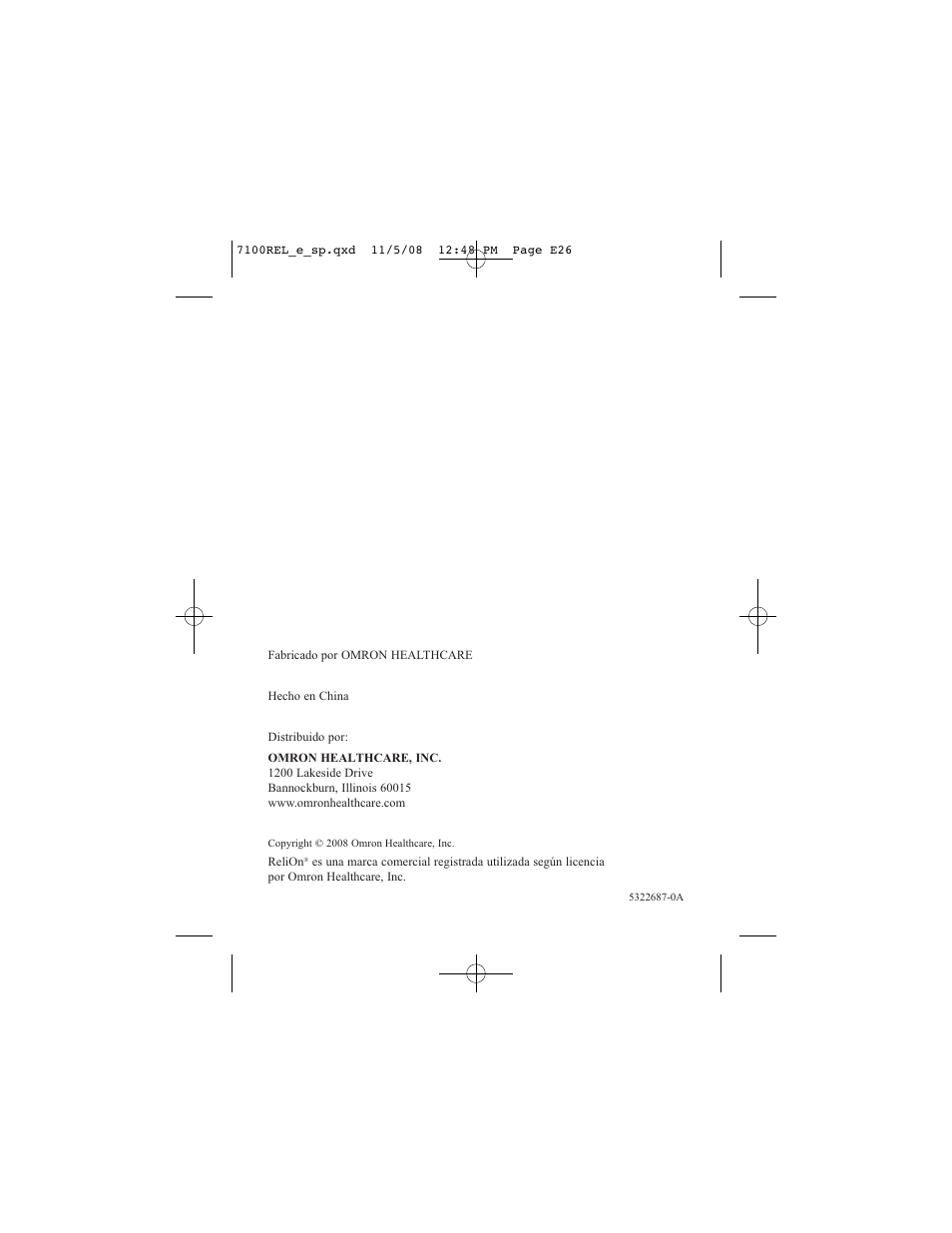 ReliOn 7100REL User Manual | Page 52 / 52
