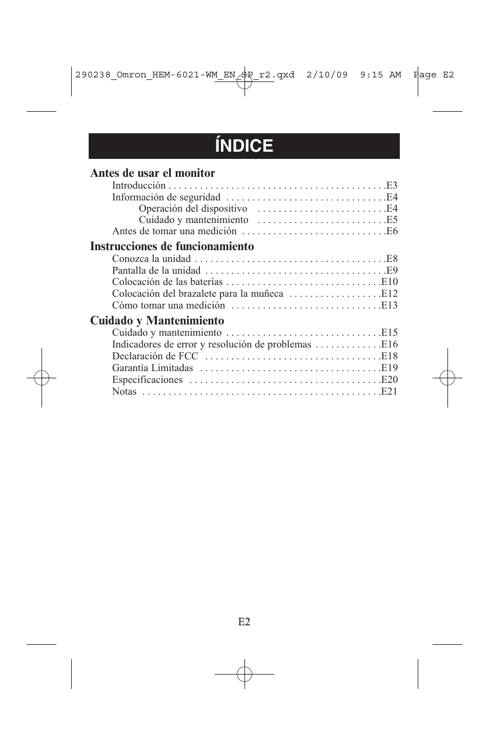 Índice | ReliOn 6021REL User Manual | Page 24 / 44