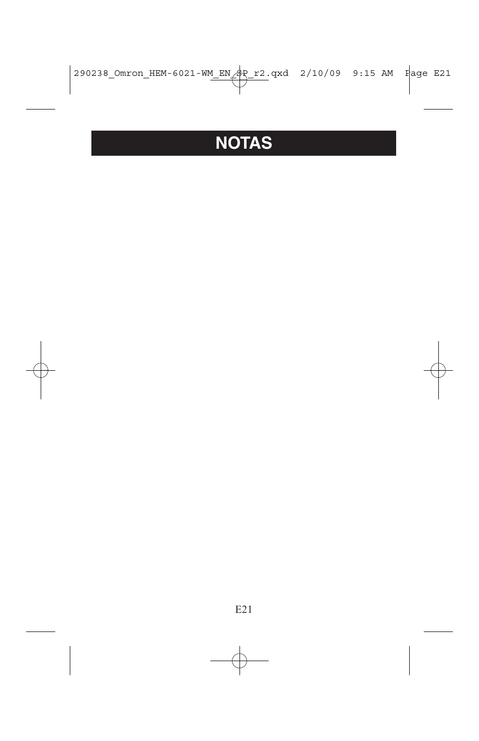 Notas | ReliOn 6021REL User Manual | Page 43 / 44